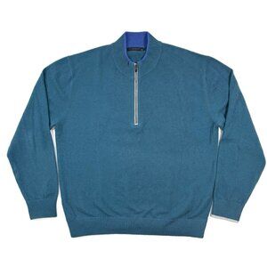 Greyson Mens 1/4 Zip Sweater Wool Cashmere Knit Pullover Golf Luxury Size XL